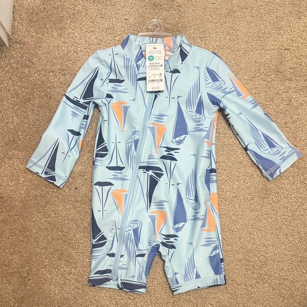 Carter's Blue and Orange Kids Swim One Piece